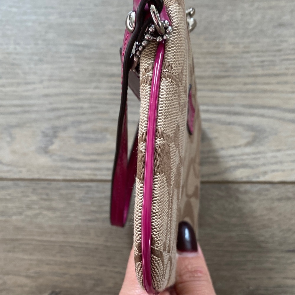 Coach Tan and Pink Wristlet - Picture 3 of 4